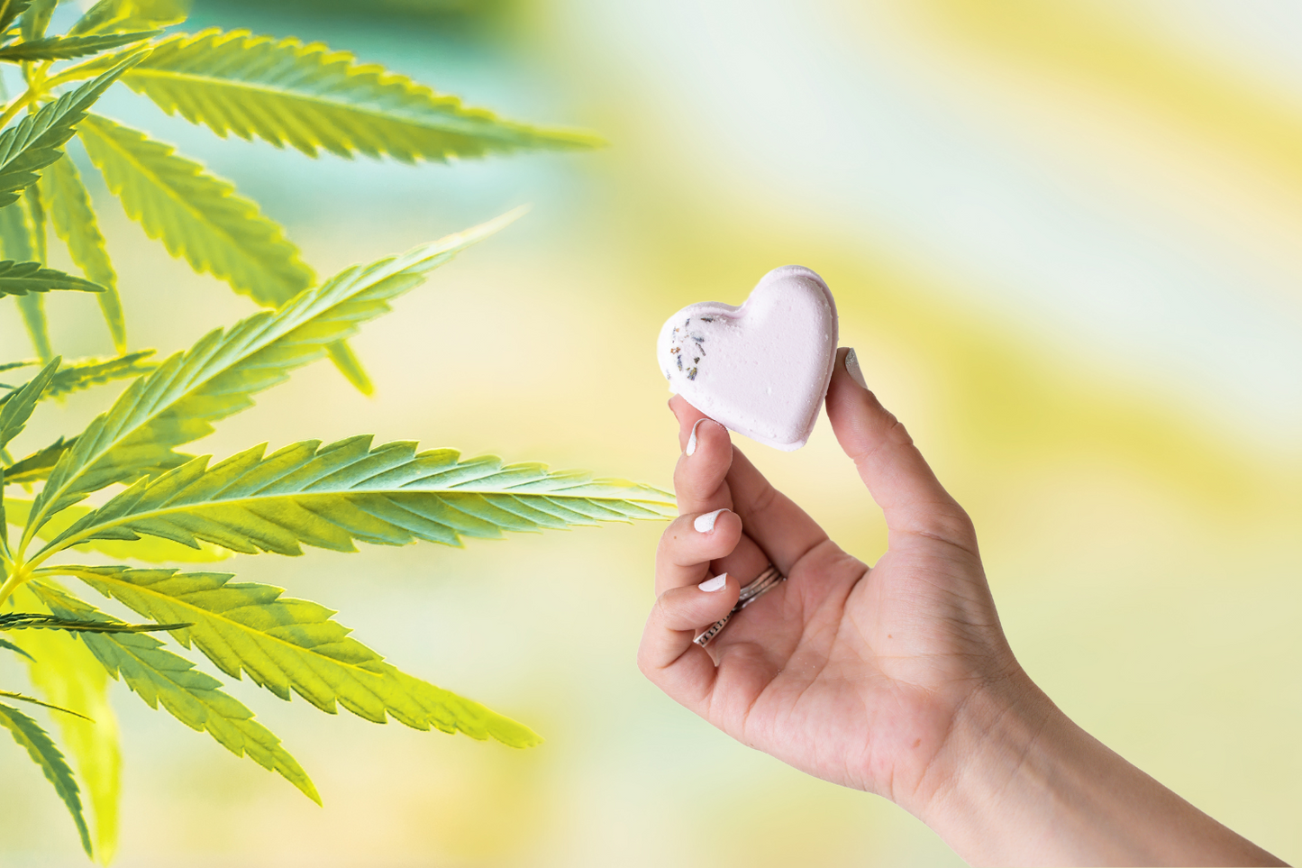 Bath Bombs with CBD - 5 Hearts Shaped with CBD - in a Gift Box - Can be personalized. (THC free)