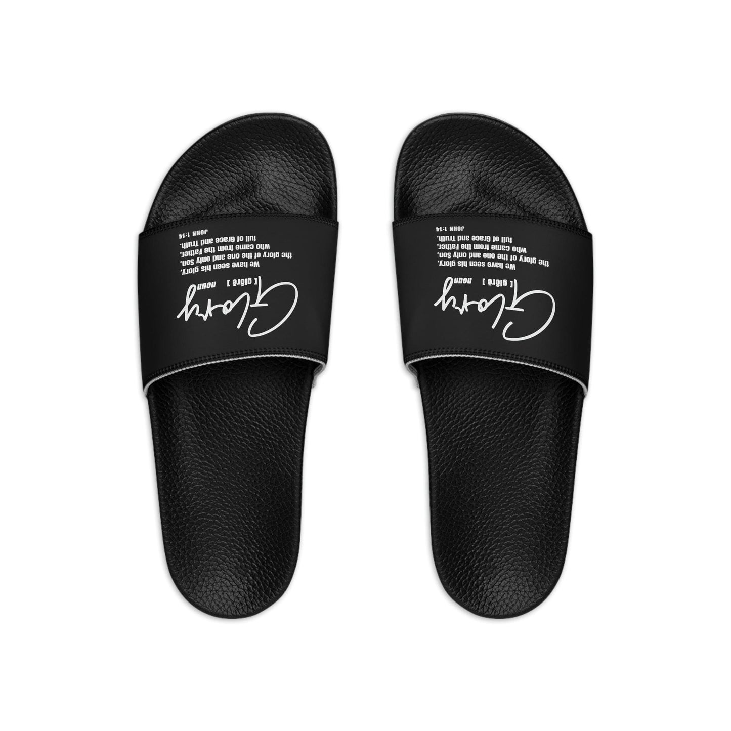 Mens Black Slide Sandals - Glory Christian Inspiration